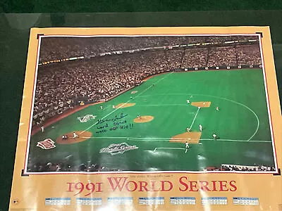 RARE Gene Larkin 1991 Gm 7 Walk Off AUTO'D 20x24 Poster Minnesota Twins NICE! • $99.99