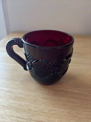 Avon Cape Cod Tea Coffee Cup Mug Ruby Red Glass Cranberry Vintage • $6