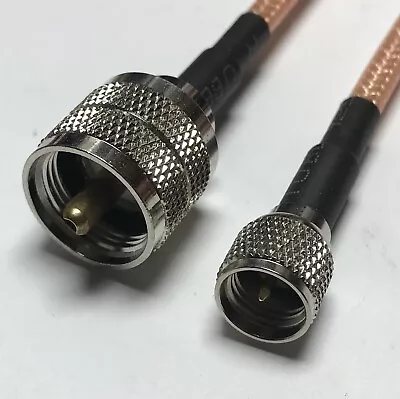 RG142 UHF Male PL259 To Mini UHF Male Coaxial Cable PICK LENGTH RF USA Lot    • $9.98