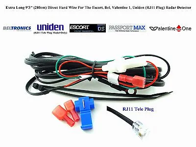 $7.80 • Buy Extra Long 9'3  / 280cm Direct Hard Wire For Uniden Valentine, V1 Radar Detector