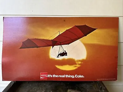 Coca Cola Shop Advertising Sign Australian 1970s It’s The Real Thing Hang Glider • $60.80