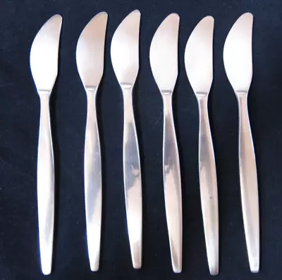 6 - Mid Century Gense FOCUS Satin 8  Stainless SWEDEN Flatware Modern Knives” • $49