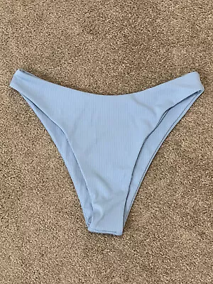 Zaful Light Blue Bikini Bottom Womens Medium (Sz 6) High Cut Cheeky Swim  Sexy • $9.96