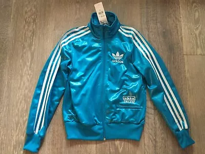 Adidas Originals Womens Turquoise 3 Striped Zipper Jacket Size 8 BNWT! • $80