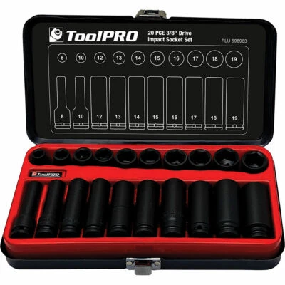 $79.99 • Buy ToolPRO Impact Socket Set 3/8  Drive Metric 20 Piece