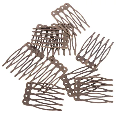 Lot 10pcs 5/10 Teeth Metal Blank DIY Silver Gold Bronze Hair Comb Clip Craft • £4.20