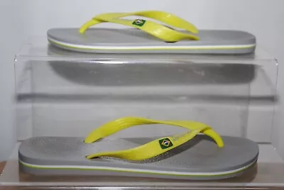 Ipanema Ladies Grey & Yellow Flip Flops Uk Size 6 • £1.99