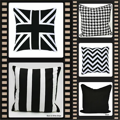 Geometric Cushion Covers Black&White Decorative Soft Throw Cushion Cases 18x18'' • £3.99