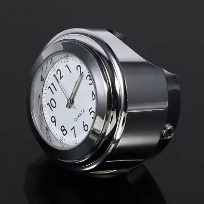 New 7/8 1 Motorcycle Handlebar Mount Watch Precise Time Keeping Dial Clock White • $10.82