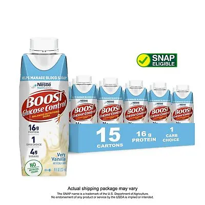 BOOST Glucose Control Nutritional Drink Very Vanilla 15 - 8 Fl Oz Cartons • $26.44