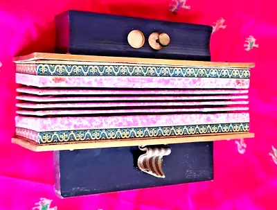 Old Musical Rarest Small Rosewood Melodeon /accordion With 3 Brass Buttons • $2840
