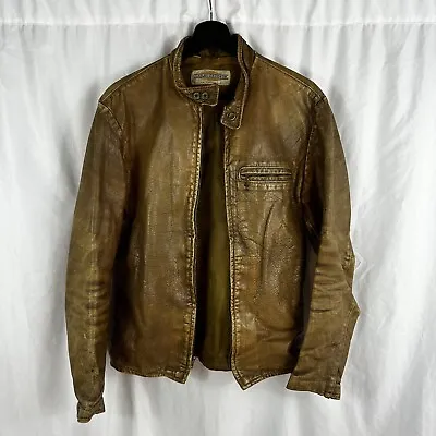 Original Vintage 1960s Harley Davidson Cafe Racer Leather Motorcycle Jacket • $475