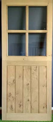 Exterior Double Glazed Front Door Solid Rustic Oak Stable Door 30”X78” Open Out • £1035