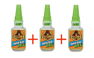 Lot Of 3 - New Gorilla Super Glue Gel Incredibly Strong - 15 Gram Bottles • $20