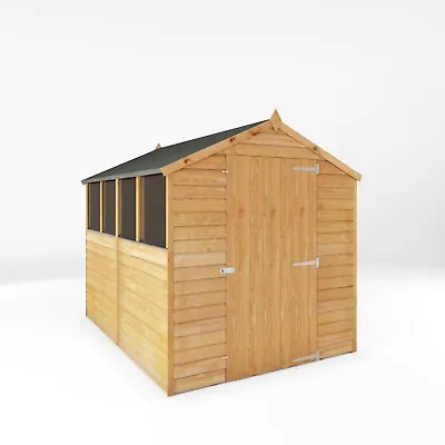 Waltons 8x6 Wooden Garden Shed Overlap Apex Single Door Window Storage 8ft 6ft • £398.99