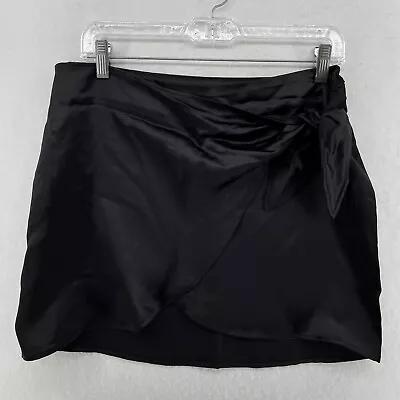 H&M Divided Mini Skirt Sz M Solid Black High Rise Lined Pencil Party Cocktail • $9.99