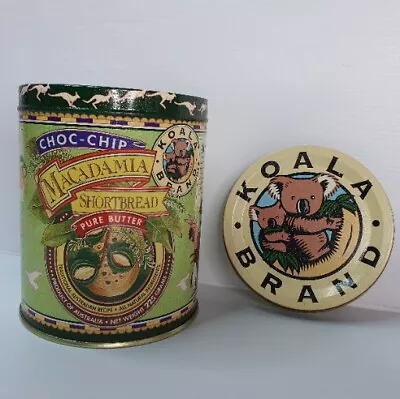 Vintage Koala Australia Choc Chip Macadamia Shortbread Biscuit Empty Tin • $14.99