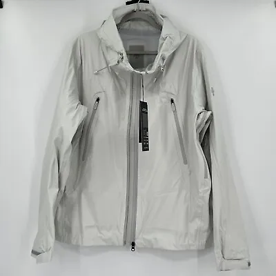 $400 • Buy Descente Men's Floatech 3L Hard Shell Jacket XL White Waterproof Zip Hood Rain