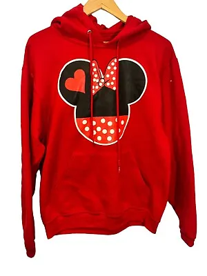 Minnie Mouse Women's Hoodie Sweatshirt - Red - Size Medium • $13.46