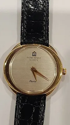 MICHEL HERBELIN Quartz ETA 2433 8433 Winding GOLD PLATED WATCH France Paris  • $98