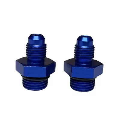 2Pcs ORB-6 O-ring Boss AN6 6AN To AN4 4AN Male Adapter Fitting Blue • $9.99