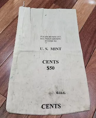 U.S. Mint Cents Cloth-Sewn Bag $50 • $500