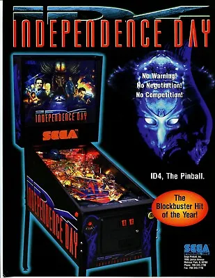 Independence Day Sega Pinball Flyer Mint / Brochure / Ad • $4.95