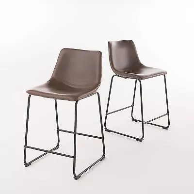 Set Of 2 Cedric Counter Height Barstool Vintage Brown - Christopher Knight Home • $61.99