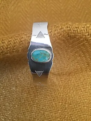 Vintage Sterling Silver Turquoise Southwestern Child Cuff Bracelet • $29.99