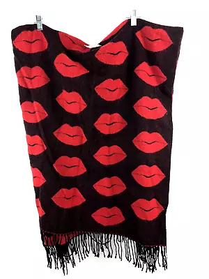 Victoria's Secret Lips Kiss Throw Blanket 50 X 60'' 2017 Limited Edition Fringe • $19.99