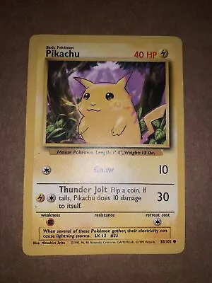 $6 • Buy Pokemon Card Pikachu #58/102 Base Set Unlimited