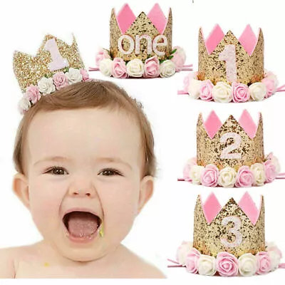 Headband Smash PropPhoto Outfit Baby Princess 1st Birthday Party Crown Hat Kids • $10.69