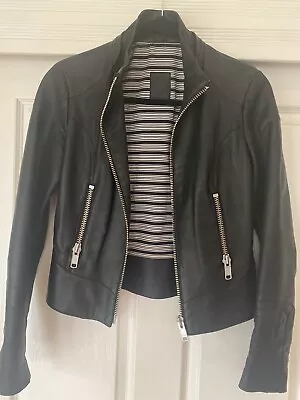 Bisonte Genuine Leather Womens Jacket - Size 8 - Black • $139