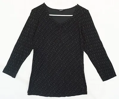 Marimekko Mika Piirainen Black Viscose Printed Top Size M • $11.20