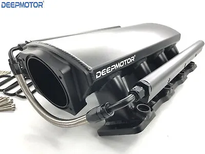 Deepmotor Low Profile LS3 L92 102 Fabricated Intake Manifold + Fuel Rails Black • $449.99