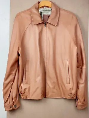 Robert Comstock  Vertical  Brown Lamb Skin Leather Jacket Size Medium • $66