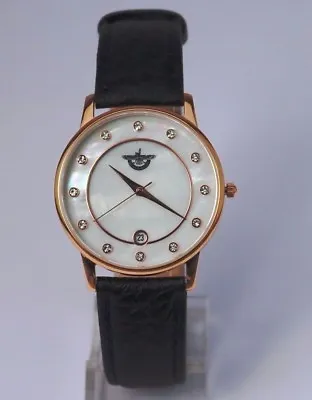 Ladies Watch Wristwatch Genuine Leather Black Faravahar / Farvahar Folk Jeweler 5 ATM • $68.01