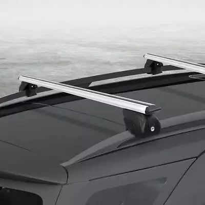 Car Roof Racks Pod Aluminium Cross Bars Upgraded Holder 111cm Silver • $86.22