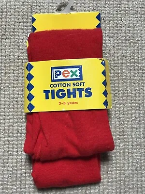£4.99 • Buy NEW- PEX Tights , Age 3-5 , School Uniform, Red Cotton, Lovely Quality