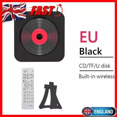 Wall Mount Bluetooth-compatible Stereo Portable CD Multimedia Player (Black EU) • £37.89