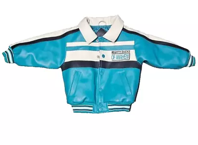 Anaheim Mighty Ducks LEATHER Jacket Kids Size 2T- • $68