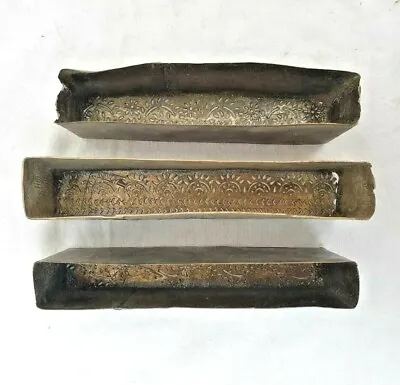 3 Pc Different Vintage Old Hand Carved Brass Textiles Printing Block Stamp/ Die • $56.25