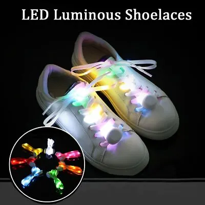 £4.72 • Buy Webbing Luminous Shoelaces Glow Shoe Strings Athletic Strap LED Shoe Laces