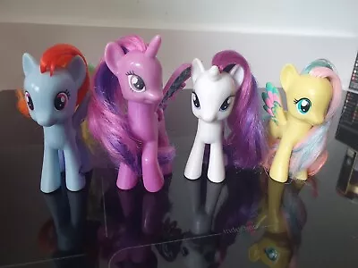 My Little Pony Bundle X 4 G4 Brushable  - Rarity Twilight Sparkle Fluttershy  • £8