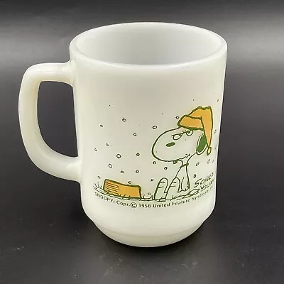 1958 Fire King Peanuts Snoopy  I Hate It When It Snows On My French Toast  Mug • $17.80