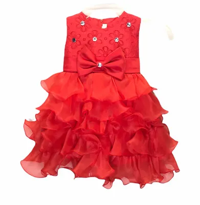 Girl 2T Red Pageant Dress Tutu Red Valentine Party Wedding EUR 90 • $15