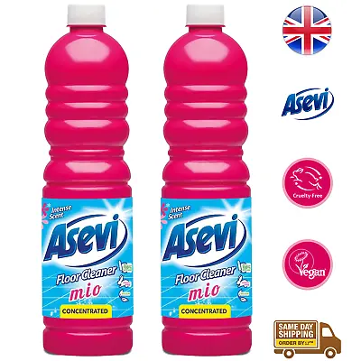 Asevi Concentrated Hard Floor Cleaner Liquid Dirt Remover Mio 1L X2 • £8.90