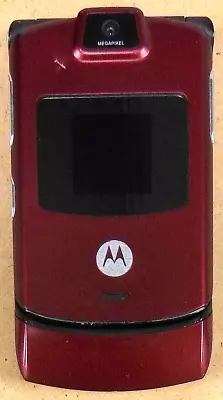 Motorola RAZR V3m - Red And Black ( Budget Mobile ) Very Rare CDMA Flip Phone • $37.39