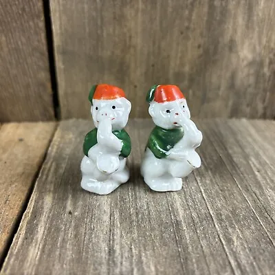Vintage Miniature Pair Of Monkeys With Red Fez Hats Playing Sax Occupied Japan • $8.50