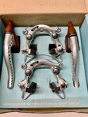 MAFAC COMPETITION SILVER ANODIZED CENTER PULL BRAKE SET - 70's - NOS - NIB • $300